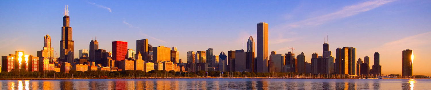 cropped cropped cropped Chicago skyline from Adler Planetarium sunrise